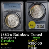 PCGS 1883-o Rainbow Toned Morgan Dollar $1 Graded ms64 by PCGS