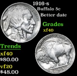1916-s Buffalo Nickel 5c Grades xf