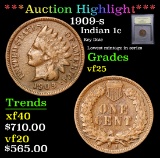 ***Auction Highlight*** 1909-s Indian Cent 1c Graded vf+ By USCG (fc)