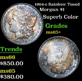 1904-o Rainbow Toned Morgan Dollar $1 Grades GEM+ Unc