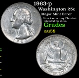 1963-p Washington Quarter 25c Grades Choice AU/BU Slider