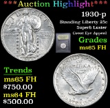 ***Auction Highlight*** 1930-p Standing Liberty Quarter 25c Graded GEM FH By USCG (fc)