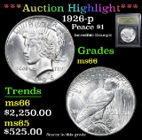 ***Auction Highlight*** 1926-p Peace Dollar $1 Graded GEM+ Unc By USCG (fc)