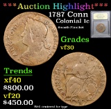 ***Auction Highlight*** 1787 Conn Colonial Cent 1c Graded vf++ By USCG (fc)