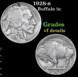1928-s Buffalo Nickel 5c Grades vf details