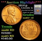 ***Auction Highlight*** 1914-p Lincoln Cent 1c Graded Gem+ Unc RD By USCG (fc)