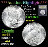 ***Auction Highlight*** 1925-s Peace Dollar $1 Graded Choice+ Unc By USCG (fc)