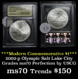 2002-p Olympic Salt Lake . . Modern Commem Dollar $1 Grades ms70, Perfection