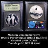 1995-p Paralympics (Blind Runner) proof . . Modern Commem Dollar $1 Grades GEM++ Proof Deep Cameo