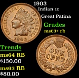 1903 Indian Cent 1c Grades Select+ Unc RB