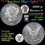 ***Auction Highlight*** 1898-p Morgan Dollar $1 Graded Choice Unc+ DMPL By USCG (fc)