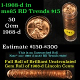 Full roll of 1968-d Lincoln Cents 1c Uncirculated Condition . .