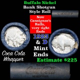 Buffalo Nickel Shotgun Roll in Old Bank Style Wrapper 1923 & d Mint Ends (fc)