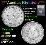 ***Auction Highlight*** 1899 Liberty Nickel 5c Graded GEM+ Unc By USCG (fc)