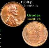 1930-p Lincoln Cent 1c Grades Select+ Unc RB
