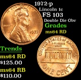 1972-p Lincoln Cent 1c Grades Choice Unc RD
