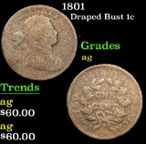 1801 Draped Bust Large Cent 1c Grades ag