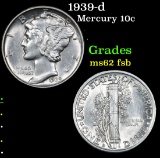1939-d Mercury Dime 10c Grades Select Unc FSB