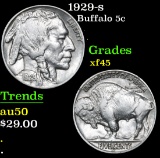 1929-s Buffalo Nickel 5c Grades xf+