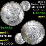 1883-o Rainbow Toned Morgan Dollar $1 Grades Choice Unc
