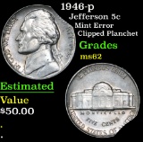 1946-p Jefferson Nickel 5c Grades Select Unc