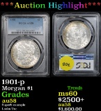 ***Auction Highlight*** PCGS 1901-p Morgan Dollar $1 Graded au58 by PCGS (fc)