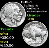 1919-d Buffalo Nickel 5c Grades vf++