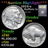 ***Auction Highlight*** 1924-s Buffalo Nickel 5c Graded vf++ By USCG (fc)