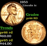 1953 Lincoln Cent 1c Grades Gem+ Proof Red