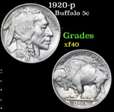 1920-p Buffalo Nickel 5c Grades xf