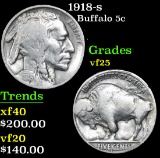 1918-s Buffalo Nickel 5c Grades vf+