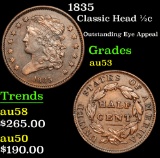 1835 Classic Head half cent 1/2c Grades Select AU