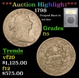 ***Auction Highlight*** 1798 Draped Bust Large Cent 1c Graded f+ By USCG (fc)
