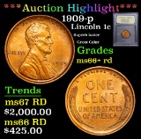 ***Auction Highlight*** 1909-p Lincoln Cent 1c Graded GEM++ RD By USCG (fc)