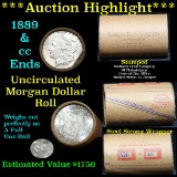***Auction Highlight*** Uncirculated Morgan Dollar Roll Old Steel Strong Wrapper 1889 & CC Ends (fc)