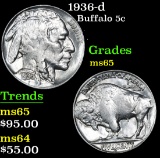 1936-d Buffalo Nickel 5c Grades GEM Unc