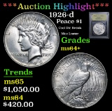 ***Auction Highlight*** 1926-d Peace Dollar $1 Graded Choice+ Unc By USCG (fc)
