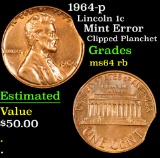1964-p Lincoln Cent 1c Grades Choice Unc RB