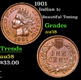 1901 Indian Cent 1c Grades Choice AU/BU Slider