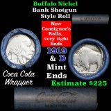 Buffalo Nickel Shotgun Roll in Old Bank Style Wrapper 1919 & d Mint Ends (fc)