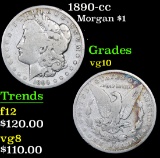 1890-cc Morgan Dollar $1 Grades vg+