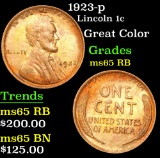 1923-p Lincoln Cent 1c Grades GEM Unc RB