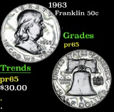 1963 Franklin Half Dollar 50c Grades GEM Proof