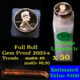 Proof 2003-s Lincoln cent 1c roll, 50 pieces (fc)