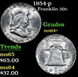 1954-p Franklin Half Dollar 50c Grades Choice+ Unc