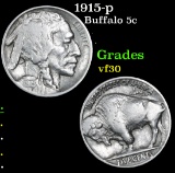 1915-p Buffalo Nickel 5c Grades vf++