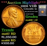***Auction Highlight*** 1909 VDB Lincoln Cent 1c Graded GEM++ RD By USCG (fc)