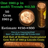 Full original shotgun roll of 1961-p Lincoln Cents 1c Uncirculated Condition . .