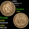 1861 Key Date . Indian Cent 1c Grades vf+