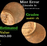 Mint Error Struck 60% Off Center . Lincoln Cent 1c Grades Choice+ Unc RB